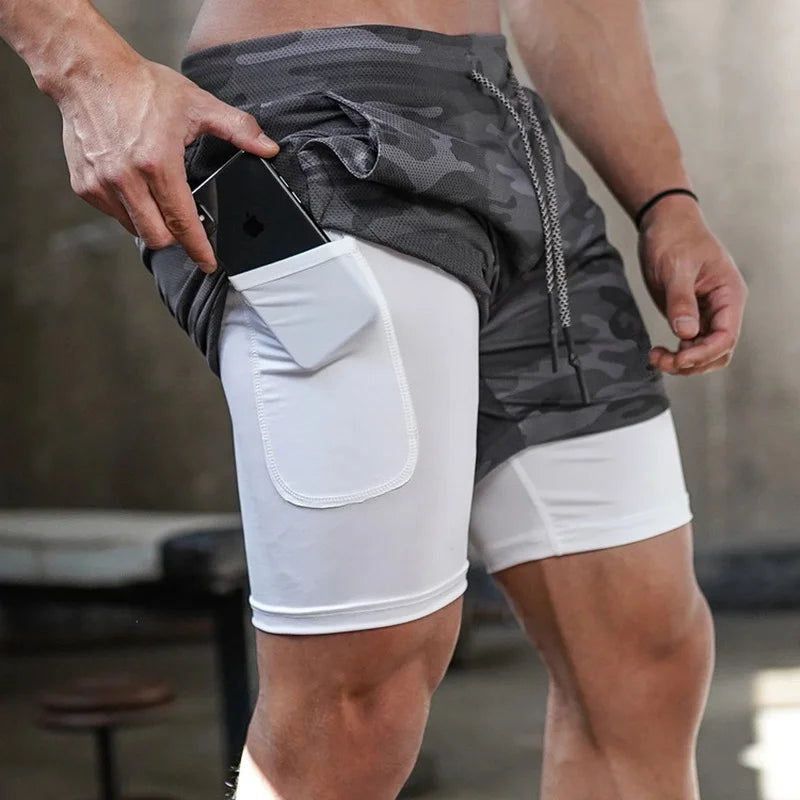 Camo Running Shorts Men Gym